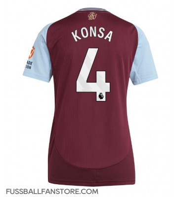 Aston Villa Ezri Konsa #4 Replik Heimtrikot Damen 2024-25 Kurzarm